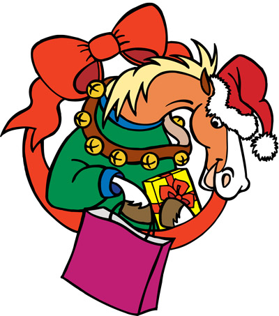 Miles the Pony for holiday shopping (MCTA mascot)